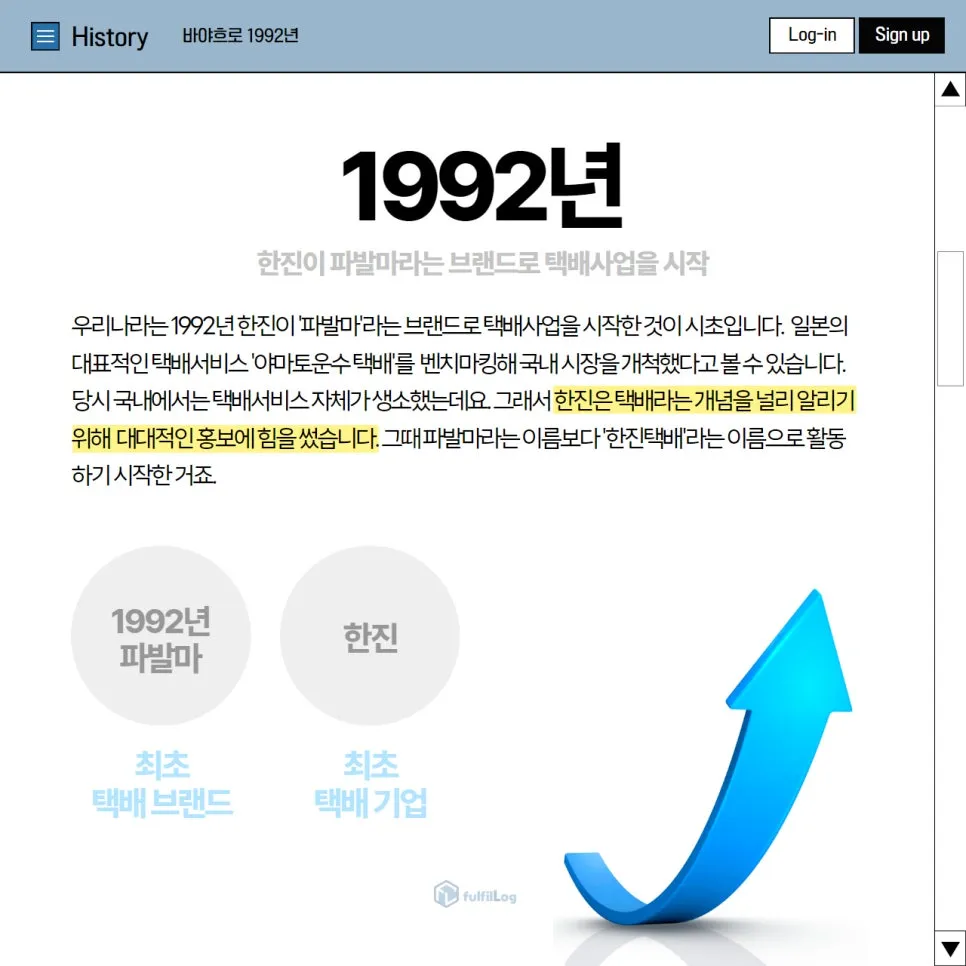 최초의 택배 기업은 '한진'이 되겠네요 설명 이미지