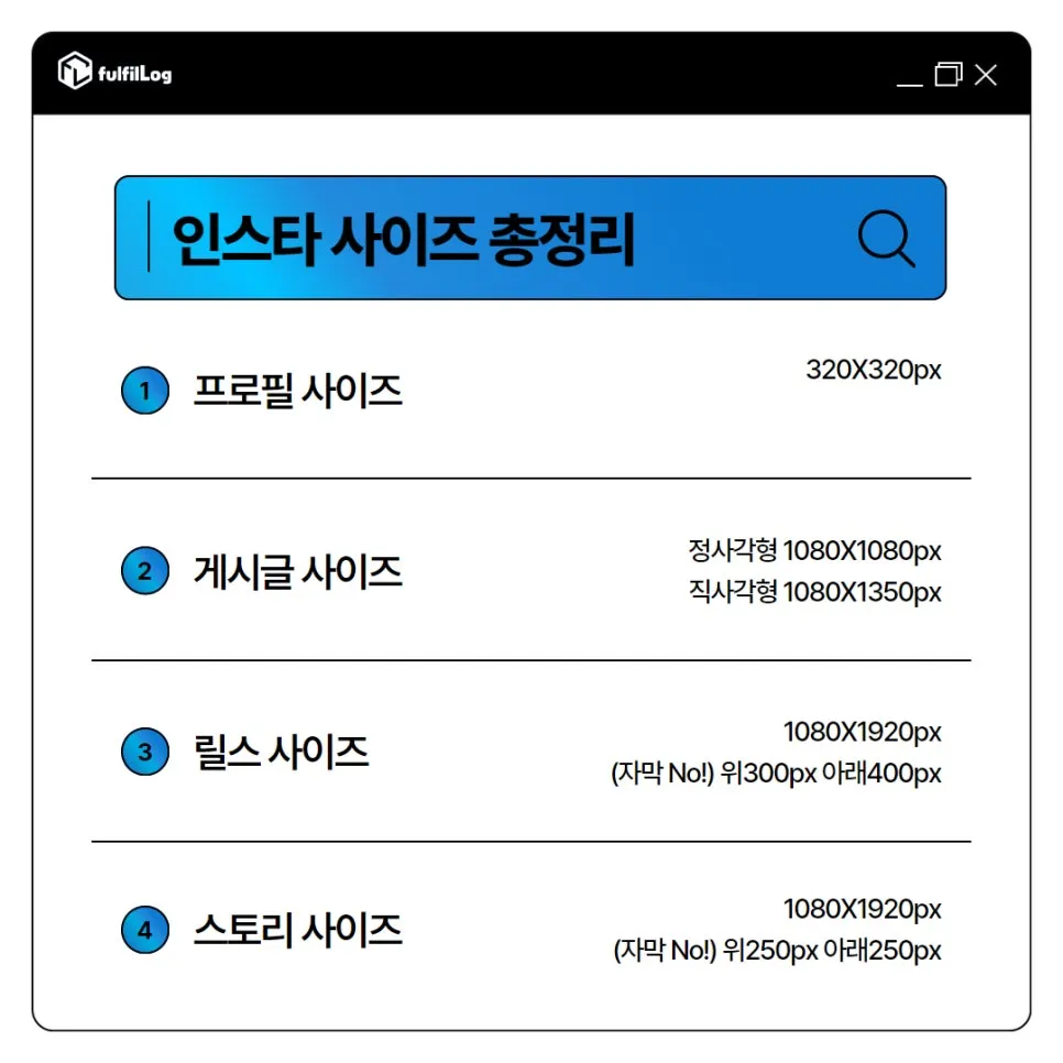 인스타그램 프로필,게시물,릴스,스토리,사진,동영상 픽셀 해상도 사이즈 비율 총정리 설명 이미지 5