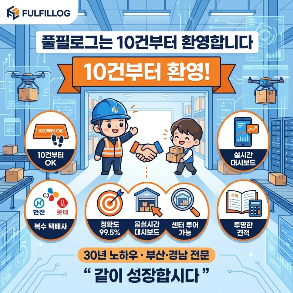 FULFILLOG는10건부터 환영합니다 설명 이미지