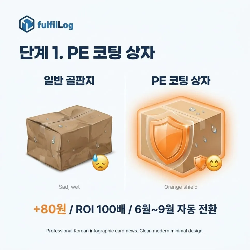 1단계 — PE 코팅 상자로 1차 차단 설명 이미지