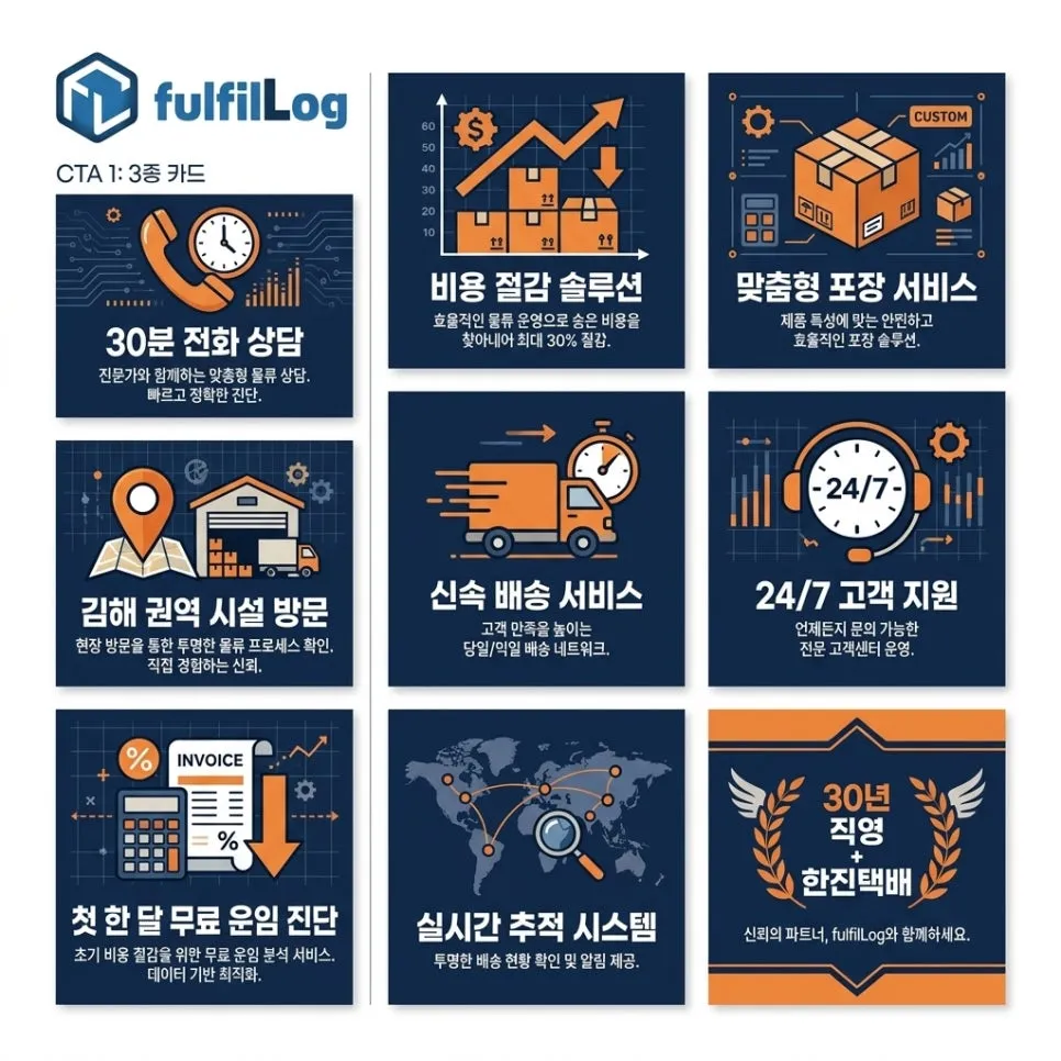김해 풀필먼트 센터 CBM 운임 문의 설명 이미지