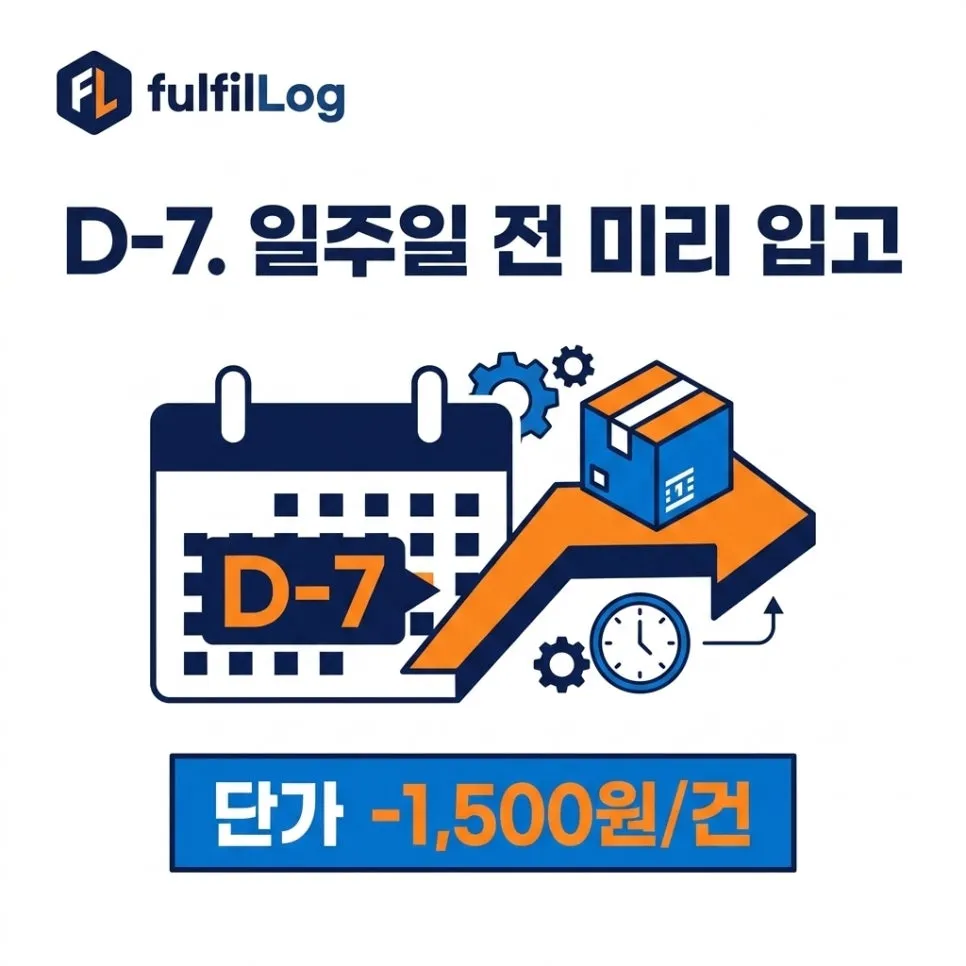 D-7. 일주일 전 미리 입고 설명 이미지