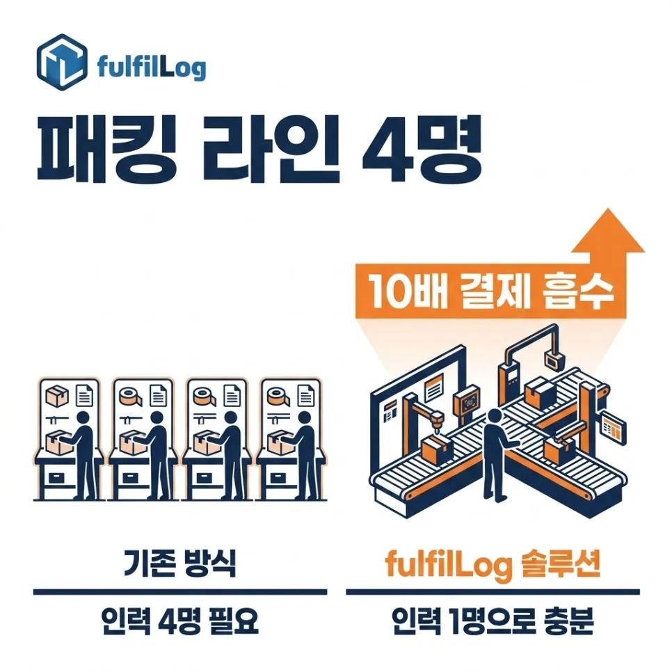 D-1. 패킹 라인 인력 4배 증원 설명 이미지