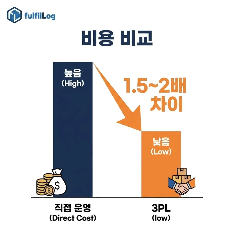 체크 1. 위탁 비용 vs 직접 운영 비용 비교 설명 이미지