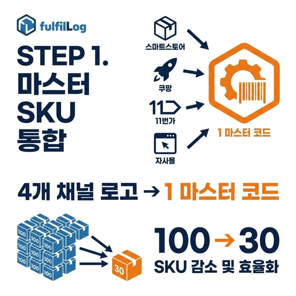 단계 1. 마스터 SKU 코드 통합 설명 이미지