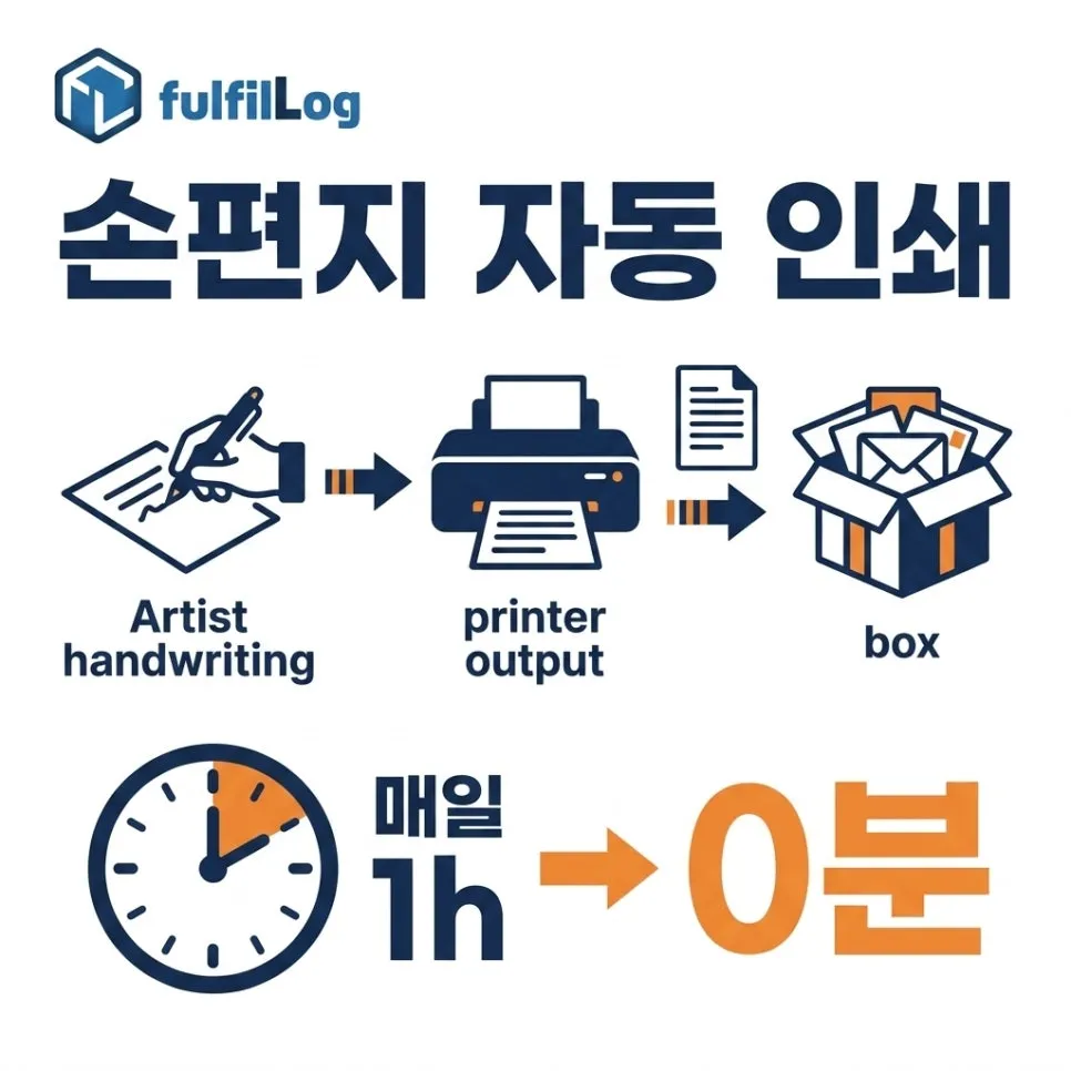단계 2. 작가 손편지 자동 인쇄 설명 이미지