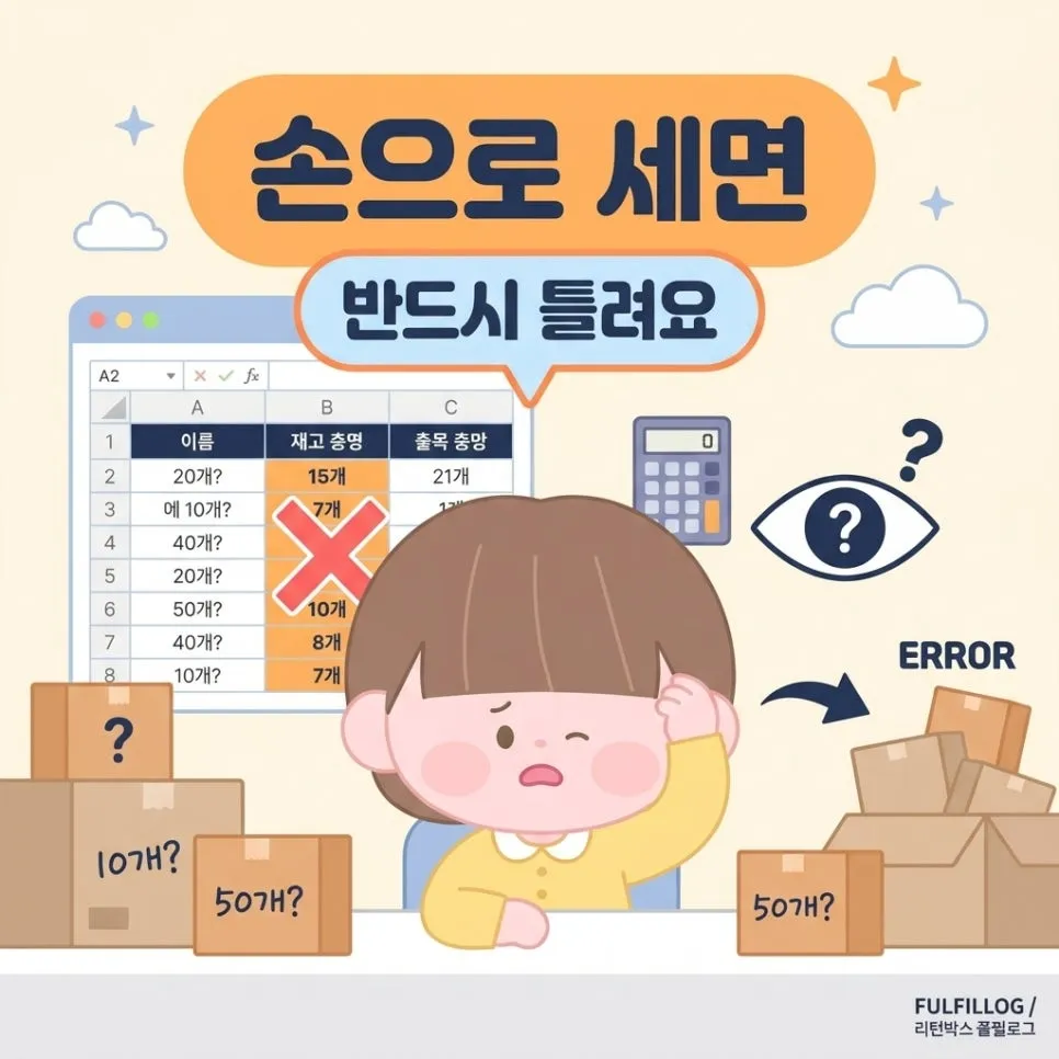 재고를 손으로 세면 반드시 틀립니다 설명 이미지