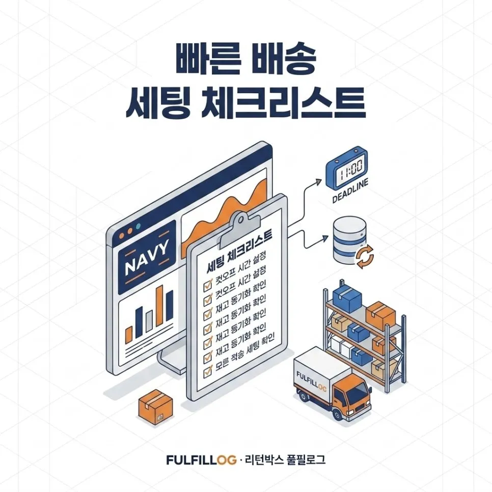 빠른 배송 세팅 체크리스트 설명 이미지