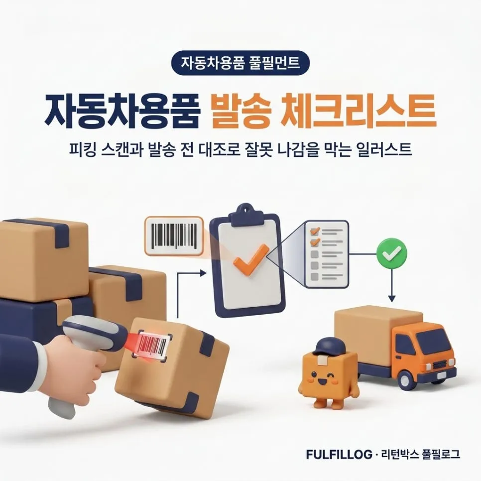자동차용품 발송 체크리스트 설명 이미지