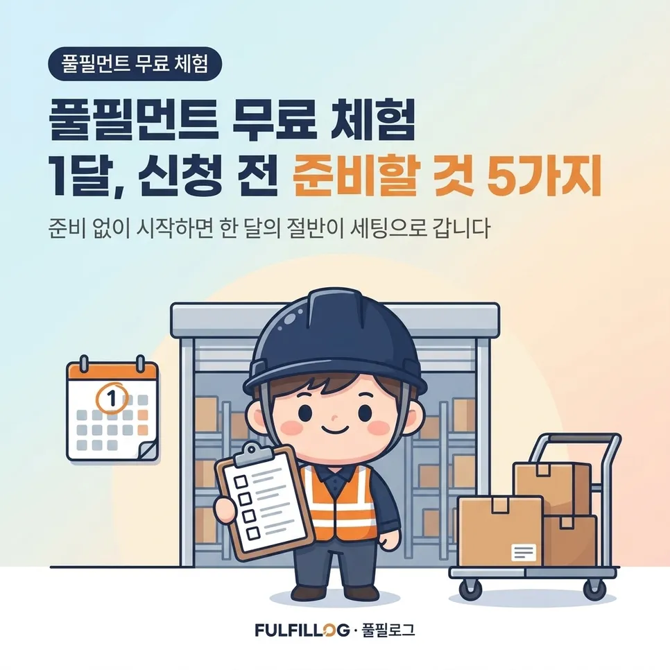 풀필먼트 무료 체험 1달, 신청 전 준비할 것 5가지