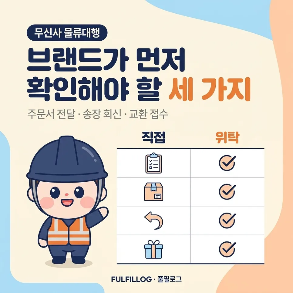 무신사 물류대행, 담당자가 먼저 확인할 것 설명 이미지
